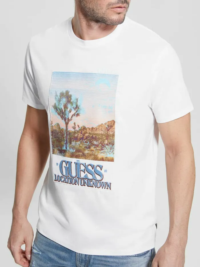 Desert Photo Tee Pure White Men TShirts and Tanks GUESS