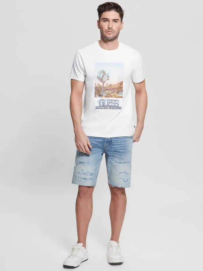 Desert Photo Tee Pure White Men TShirts and Tanks GUESS Desert Photo Tee Pure White Men TShirts and Tanks GUESS