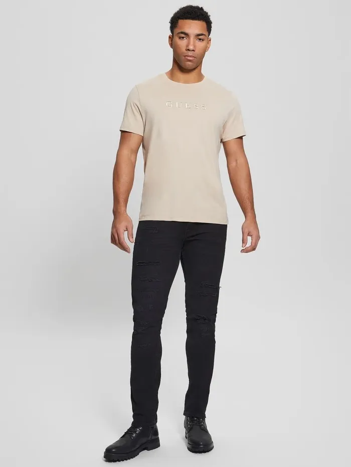 Destroyed Tapered Jeans Thermo Black Destroy Jeans and Denim GUESS Men Destroyed Tapered Jeans Thermo Black Destroy Jeans and Denim GUESS Men