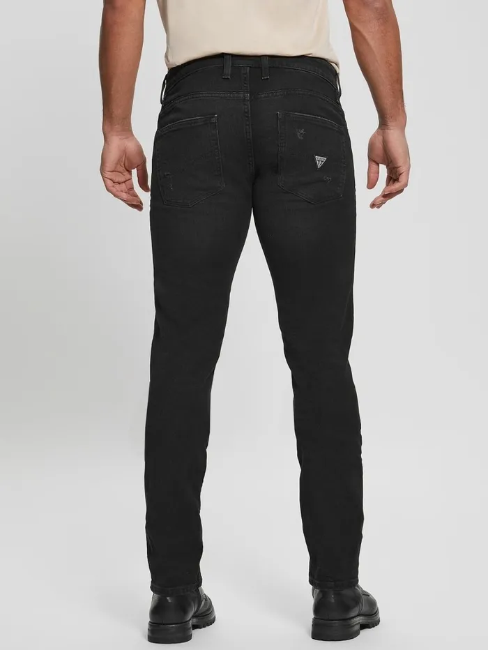 Destroyed Tapered Jeans Thermo Black Destroy Jeans and Denim GUESS Men Destroyed Tapered Jeans Thermo Black Destroy Jeans and Denim GUESS Men