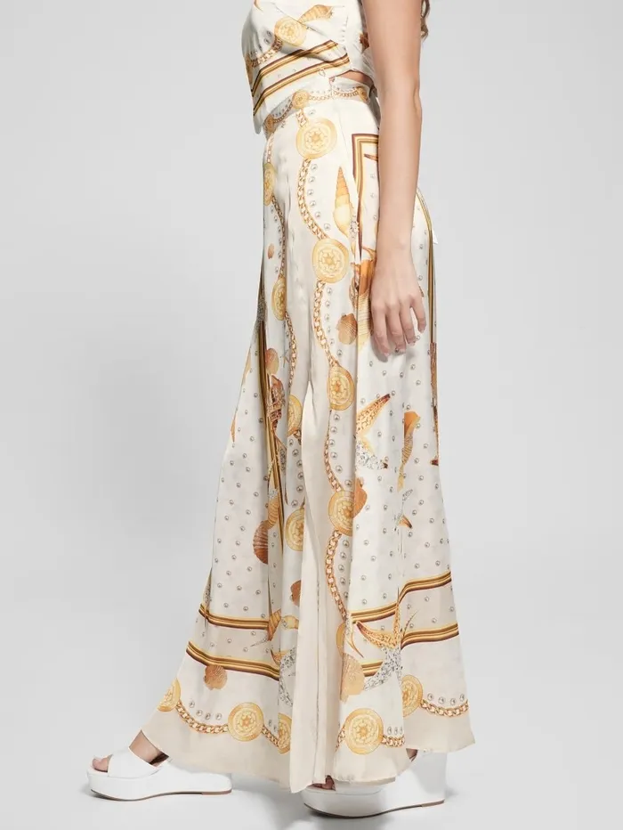 Dora Satin Maxi Skirt Multi Shell Print Women Bottoms GUESS Dora Satin Maxi Skirt Multi Shell Print Women Bottoms GUESS