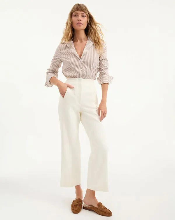 Dova HighWaisted Pant Offwhite Women Veronica Beard Pants