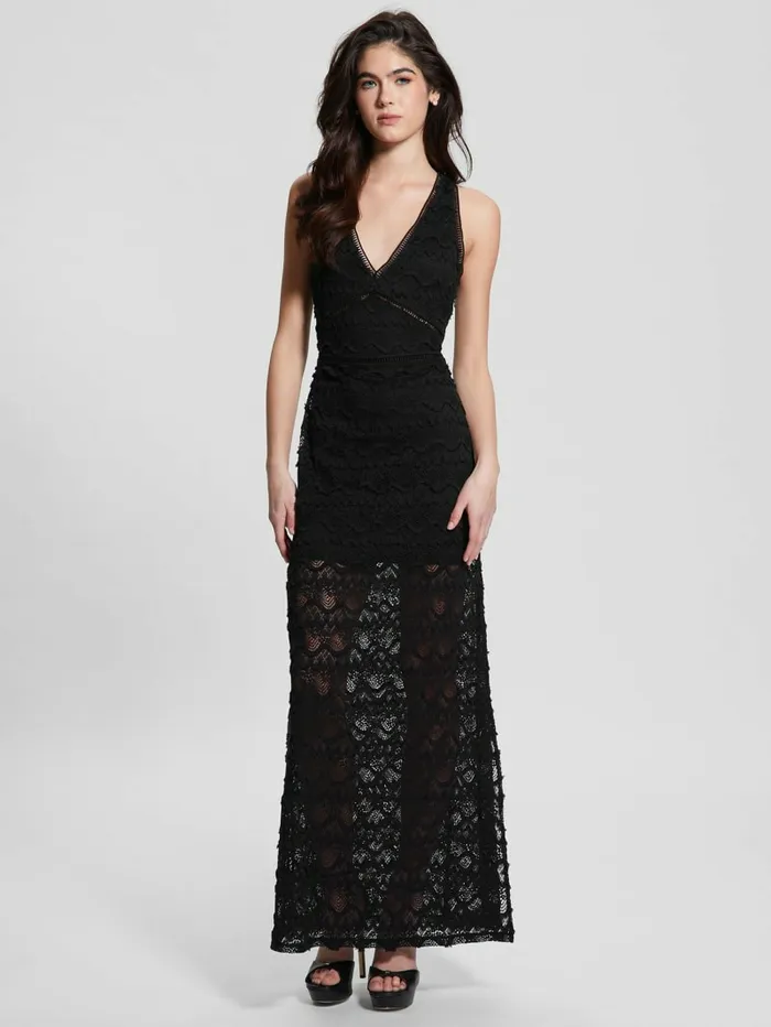Dresses and Jumpsuits GUESS Women Liza Lace Maxi Dress Black Dresses and Jumpsuits GUESS Women Liza Lace Maxi Dress Black