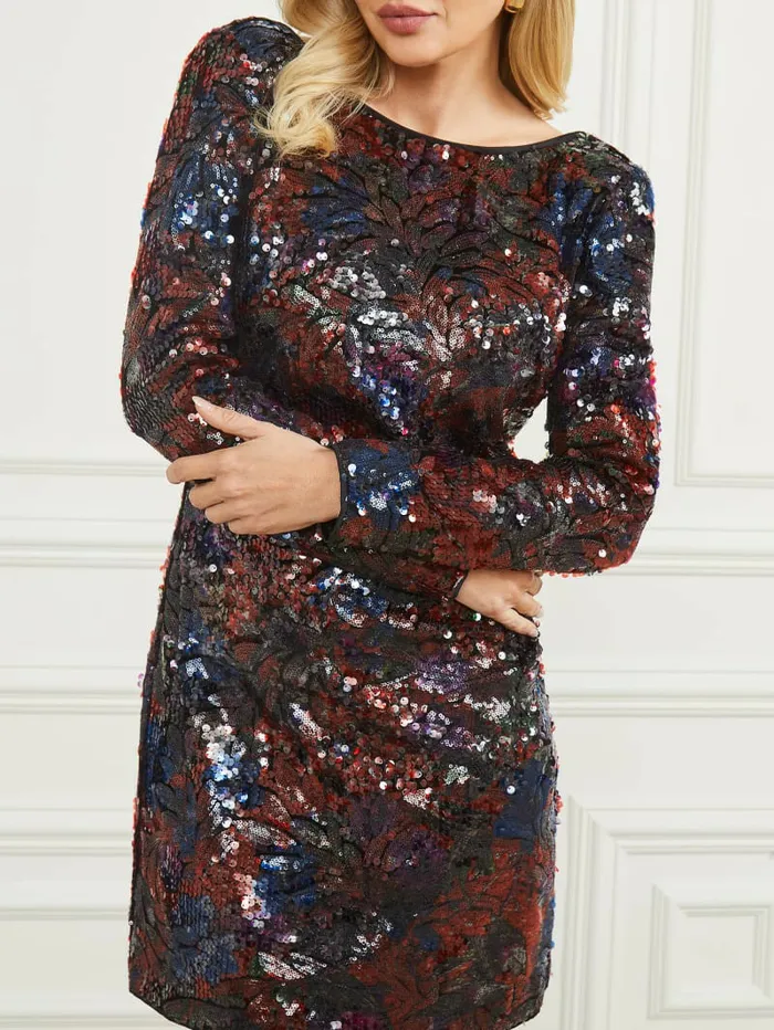 Dresses and Jumpsuits Jasmine Sequin Short Dress Delight Sequins GUESS Women Dresses and Jumpsuits Jasmine Sequin Short Dress Delight Sequins GUESS Women