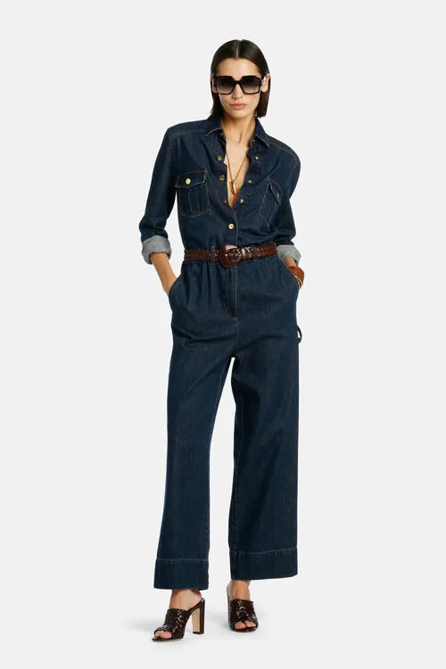 Dresses and Jumpsuits Pantera Pantera Blue Luisa Spagnoli Women Dresses and Jumpsuits Pantera Pantera Blue Luisa Spagnoli Women