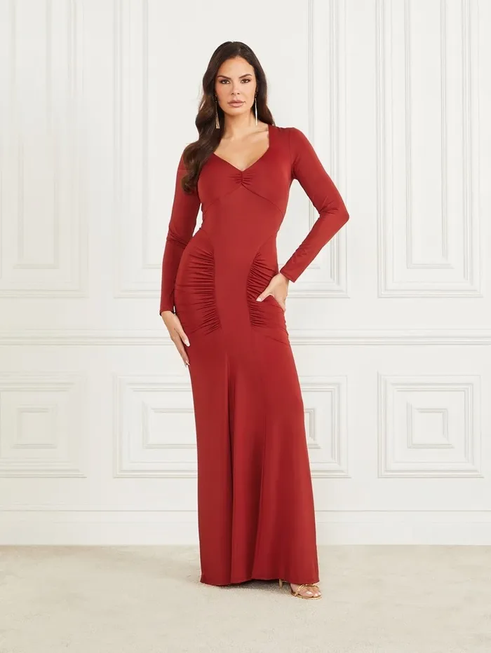 Dresses and Jumpsuits Thriller Maxi Dress Red Noir GUESS Women Dresses and Jumpsuits Thriller Maxi Dress Red Noir GUESS Women