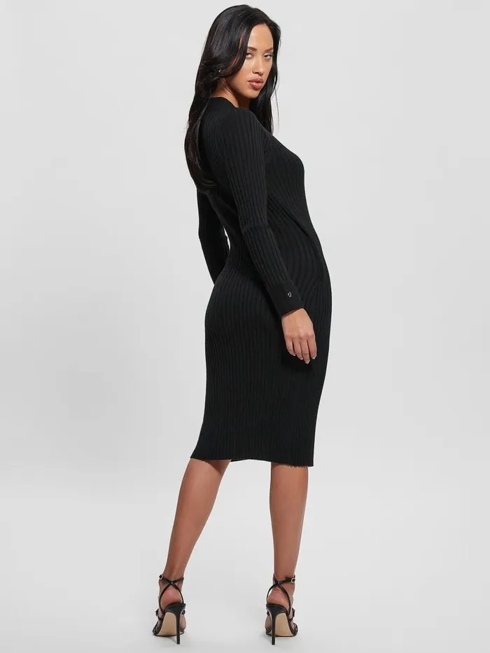 Dresses and Jumpsuits Women Eco Cecile Sweater Dress Black GUESS Dresses and Jumpsuits Women Eco Cecile Sweater Dress Black GUESS