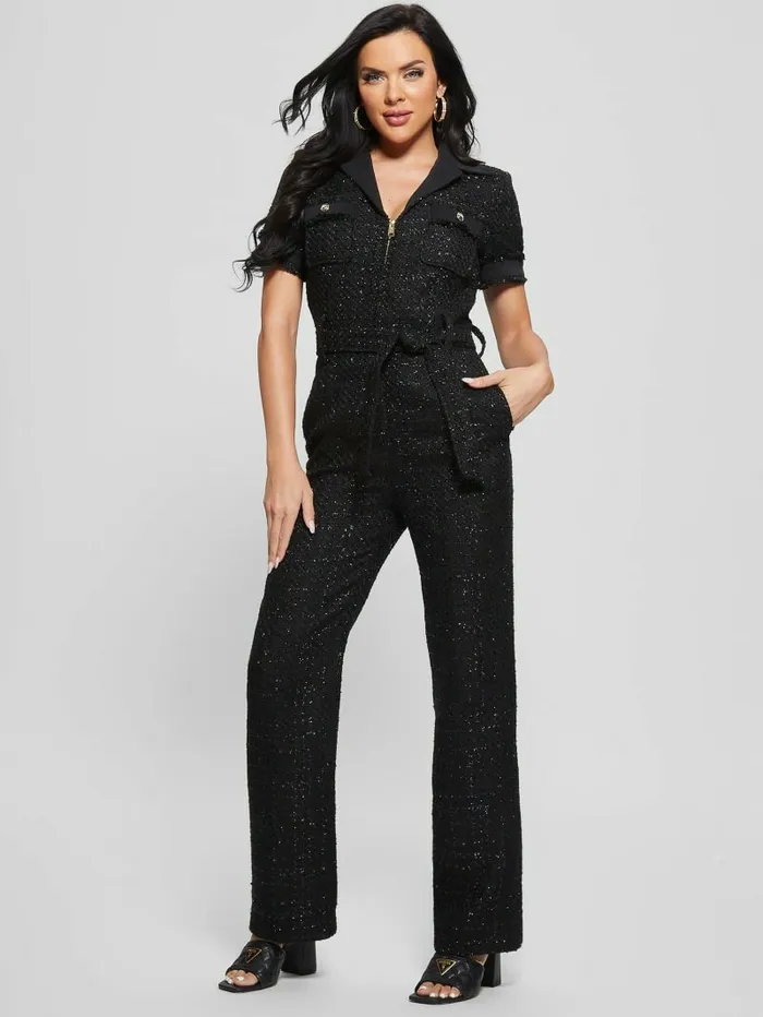 Dresses and Jumpsuits Women GUESS Clarissa Metallic Tweed Jumpsuit Black Tweed Fantasy Dresses and Jumpsuits Women GUESS Clarissa Metallic Tweed Jumpsuit Black Tweed Fantasy