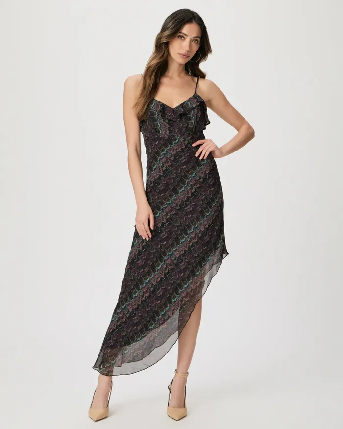 Dresses PAIGE Women Exclusive Lilian Dress 8211 Navy Multi Silk