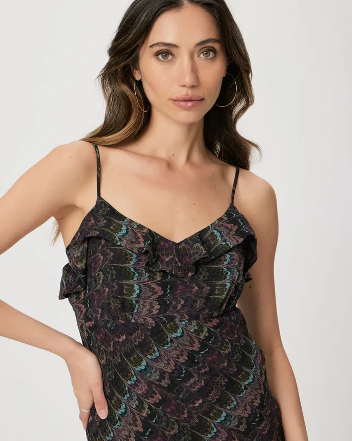 Dresses PAIGE Women Exclusive Lilian Dress 8211 Navy Multi Silk