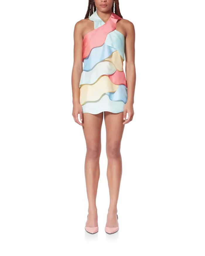 Dresses Women Casablanca Paris Rainbow Gradient Halterneck Dress