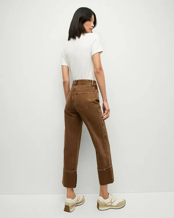 Dylan Cuffed StraightLeg Pant Deep Ochre Women Veronica Beard Jeans