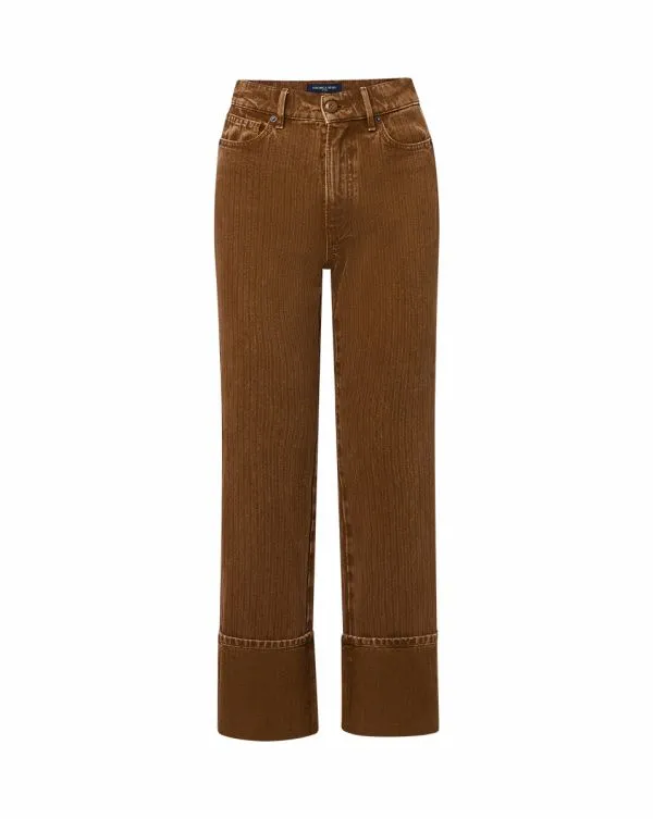 Dylan Cuffed StraightLeg Pant Deep Ochre Women Veronica Beard Jeans