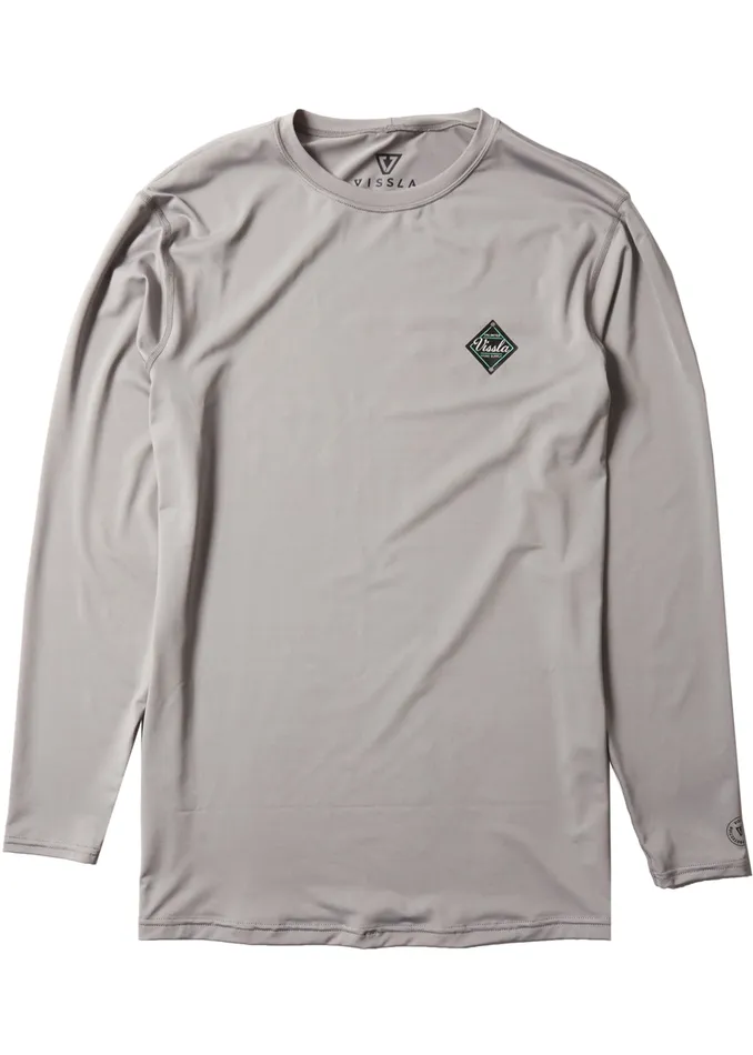 Easy Seas Eco Long Sleeve Lycra Rash Guard GREY Wetsuit Tops and Lycra Vissla Men