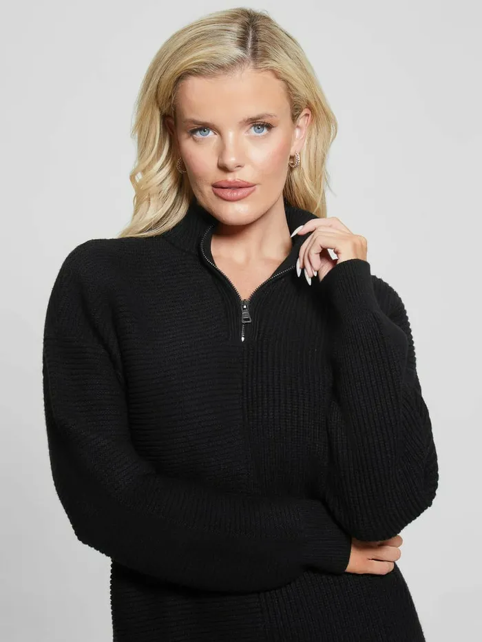 Eco Carmen Sweater Dress Black Dresses and Jumpsuits GUESS Women