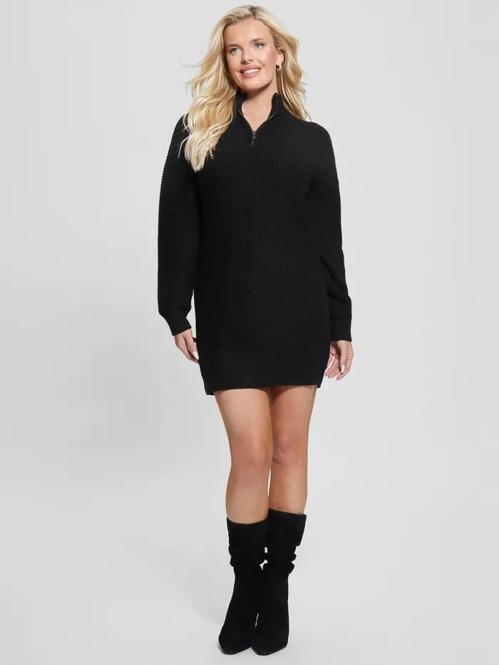 Eco Carmen Sweater Dress Black Dresses and Jumpsuits GUESS Women Eco Carmen Sweater Dress Black Dresses and Jumpsuits GUESS Women