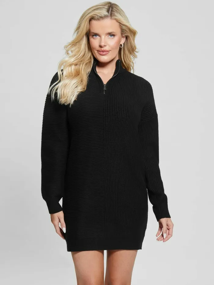 Eco Carmen Sweater Dress Black Dresses and Jumpsuits GUESS Women Eco Carmen Sweater Dress Black Dresses and Jumpsuits GUESS Women