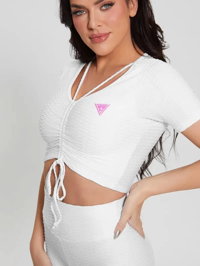 Eco Delma Active Crop Top Pure White Tops GUESS Women