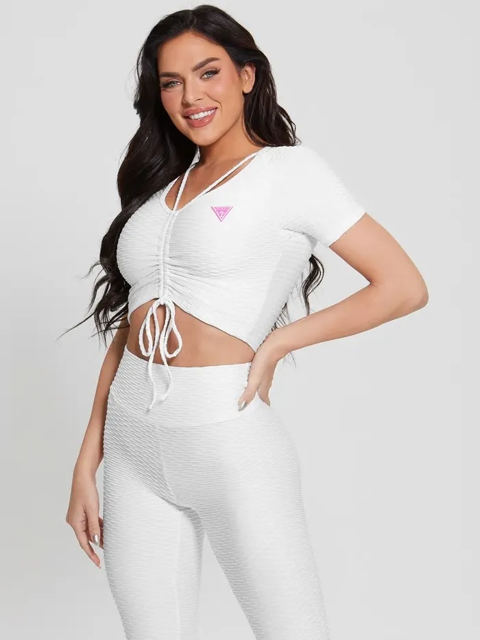 Eco Delma Active Crop Top Pure White Tops GUESS Women Eco Delma Active Crop Top Pure White Tops GUESS Women