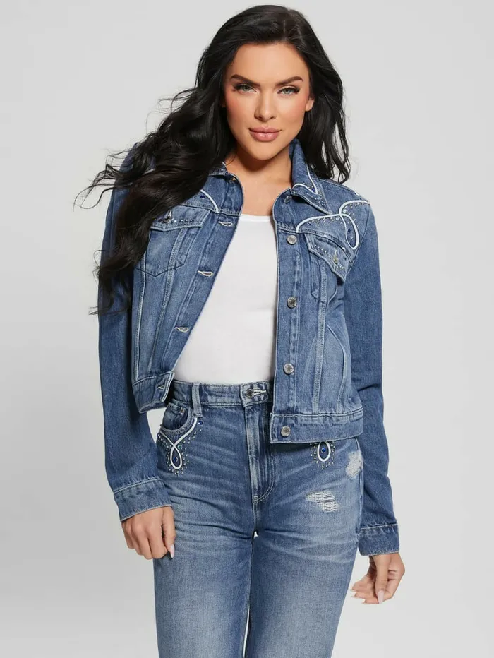 Eco Delya Denim Trucker Jacket Wild Heart Jeans and Denim GUESS Women