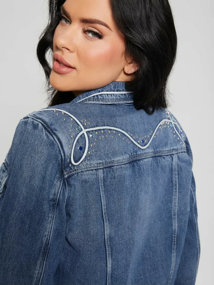 Eco Delya Denim Trucker Jacket Wild Heart Jeans and Denim GUESS Women
