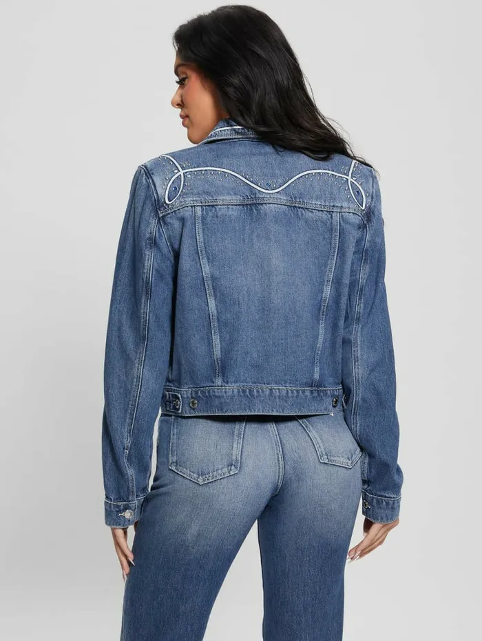 Eco Delya Denim Trucker Jacket Wild Heart Jeans and Denim GUESS Women