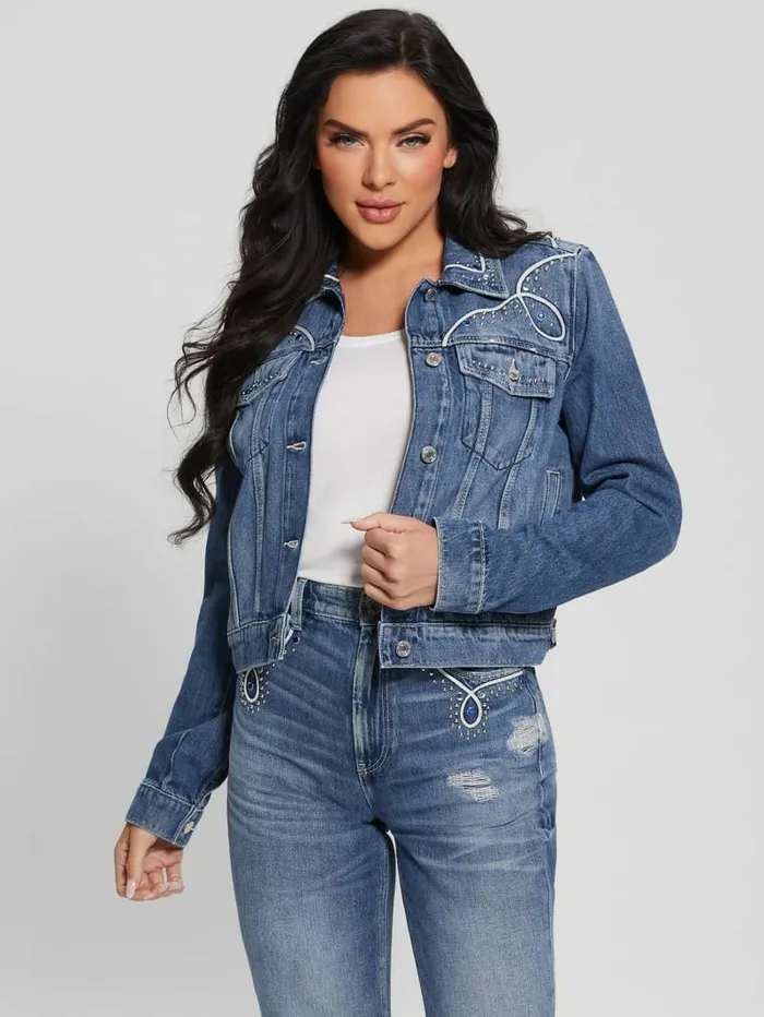 Eco Delya Denim Trucker Jacket Wild Heart Jeans and Denim GUESS Women