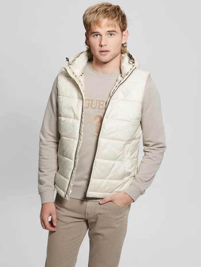 Eco Super Light Puffer Vest Quicksand Jackets and Coats GUESS Men