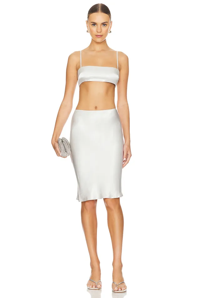 Elaine Midi Skirt Silver Grey Women Lovers and Friends Skirts Elaine Midi Skirt Silver Grey Women Lovers and Friends Skirts