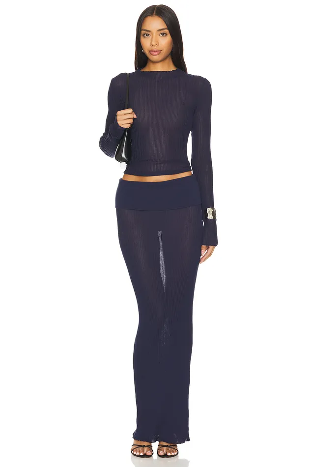 Ellison Sheer Maxi Skirt Navy Women Lovers and Friends Skirts Ellison Sheer Maxi Skirt Navy Women Lovers and Friends Skirts