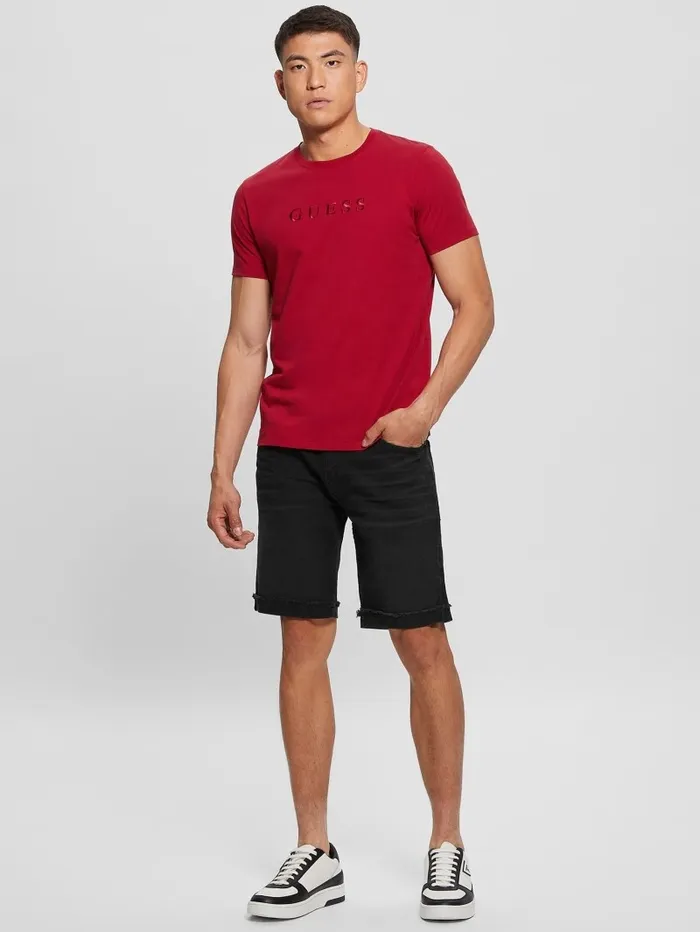 Embroidered Logo Tee Chili Red TShirts and Tanks GUESS Men Embroidered Logo Tee Chili Red TShirts and Tanks GUESS Men