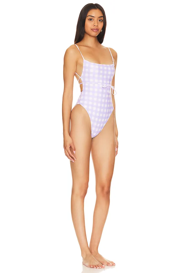Essa One Piece Lilac Check Women Lovers and Friends Swimsuits and CoverUps Essa One Piece Lilac Check Women Lovers and Friends Swimsuits and CoverUps