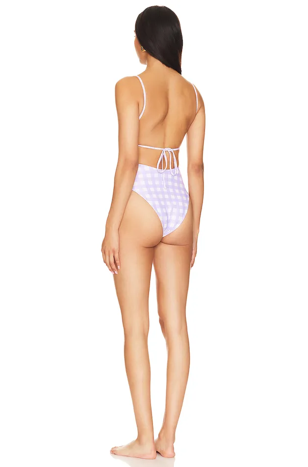 Essa One Piece Lilac Check Women Lovers and Friends Swimsuits and CoverUps Essa One Piece Lilac Check Women Lovers and Friends Swimsuits and CoverUps