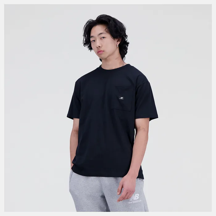 Essentials Reimagined Cotton Jersey Short Sleeve Tshirt BLACK Men Shirts New Balance