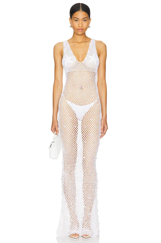 Ester Maxi Dress Ivory Women Lovers and Friends Swimsuits and CoverUps