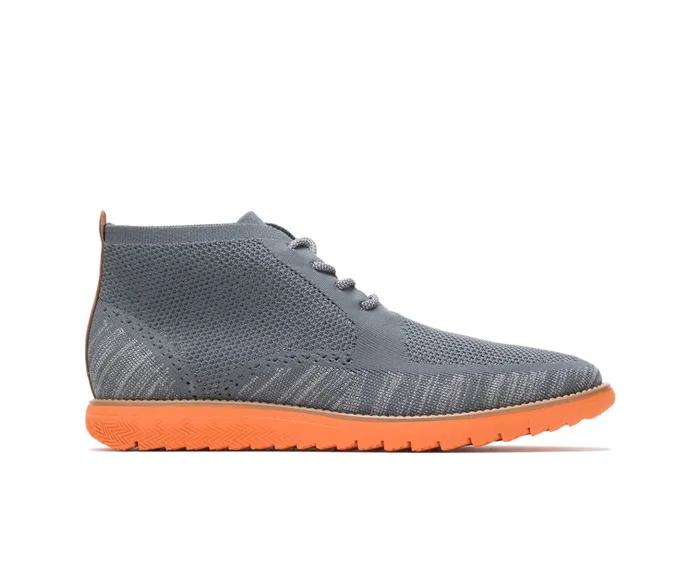 Expert Chukka Knit Dark Grey Multi Knit 8211 Orange Outsole Men Boots Hush Puppies