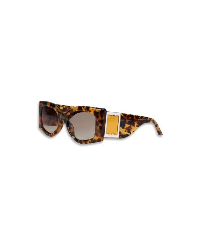 Eyewear MenWomen Casablanca Paris Casa Magazine Gold and Brown Sunglasses