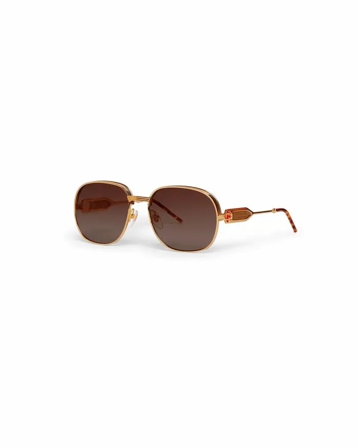 Eyewear MenWomen Casablanca Paris Gold and Brown The Vermont Sunglasses