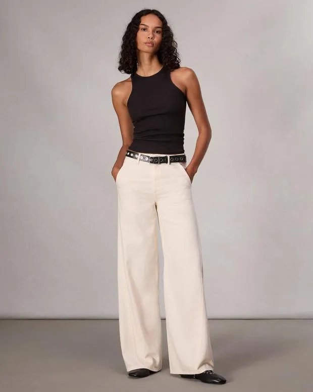Featherweight WideLeg Sofie Jean Ecru FeatherweightWideLeg and BarrelJeans rag and bone Women