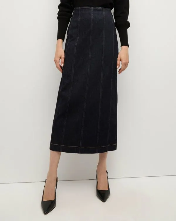Fiona Maxi Denim Skirt Washed Oxford Women Veronica Beard Skirts and Shorts Fiona Maxi Denim Skirt Washed Oxford Women Veronica Beard Skirts and Shorts