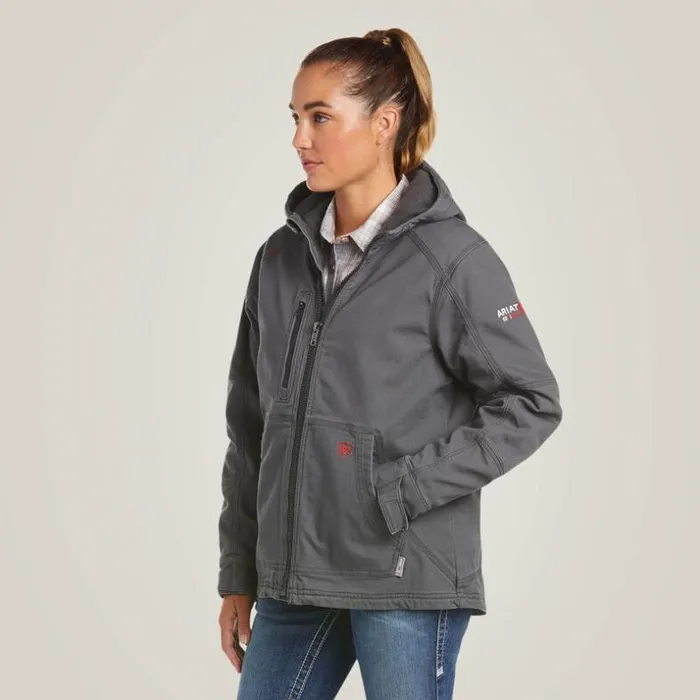 Flame Resistant Women Ariat FR DuraLight Stretch Canvas Jacket Iron Grey