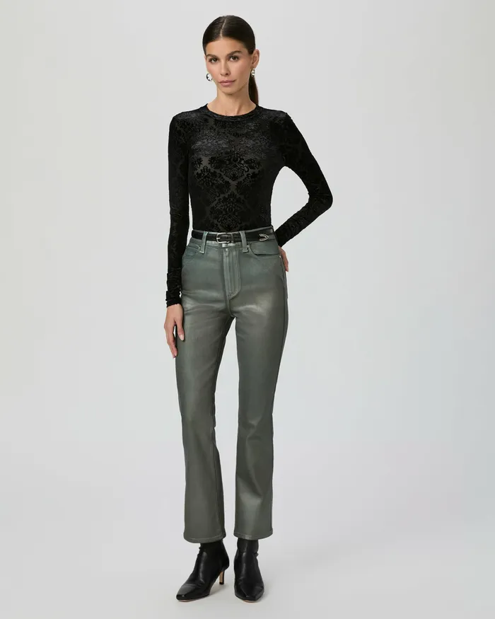 Flare Women PAIGE Claudine Flare Jean 8211 Mystical Green Luxe Coating