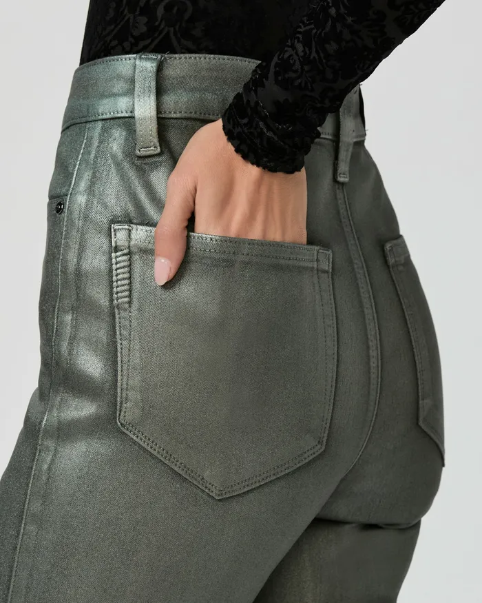 Flare Women PAIGE Claudine Flare Jean 8211 Mystical Green Luxe Coating Flare Women PAIGE Claudine Flare Jean 8211 Mystical Green Luxe Coating