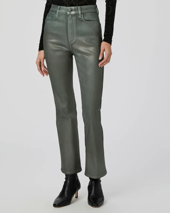 Flare Women PAIGE Claudine Flare Jean 8211 Mystical Green Luxe Coating Flare Women PAIGE Claudine Flare Jean 8211 Mystical Green Luxe Coating
