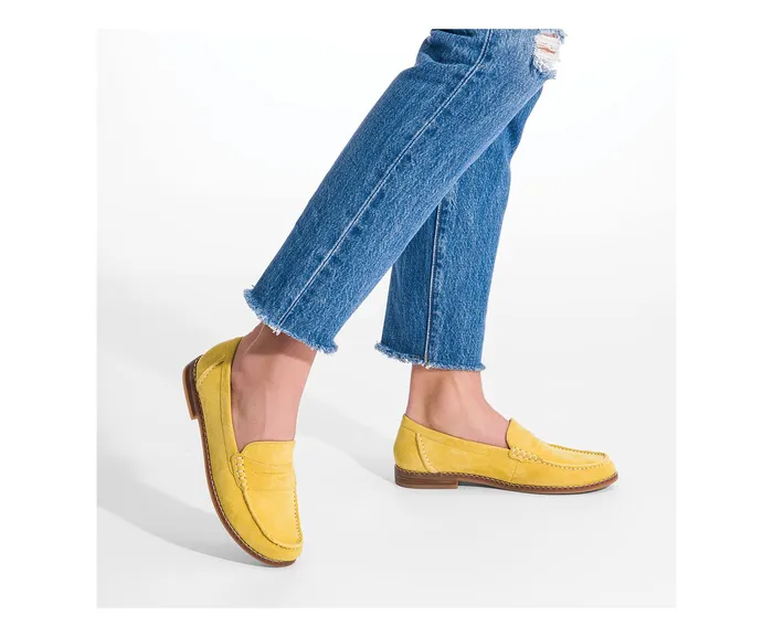 Flats and SlipOns Wren Loafer Olive Suede Hush Puppies Women