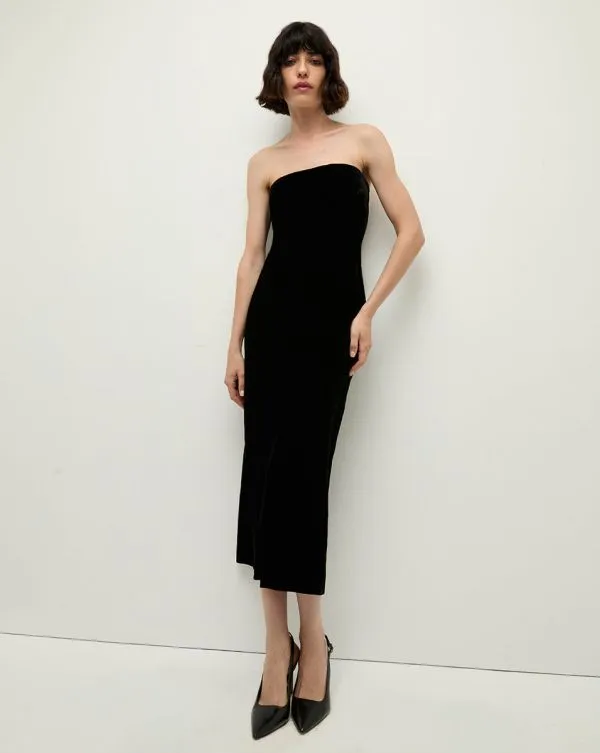 Flora Velvet Dress Black Women Veronica Beard Dresses