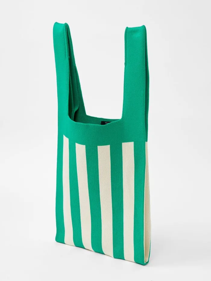 French Connection Bags and Purses Stripe Knitted Bag Green Stripe 8211 Woman
