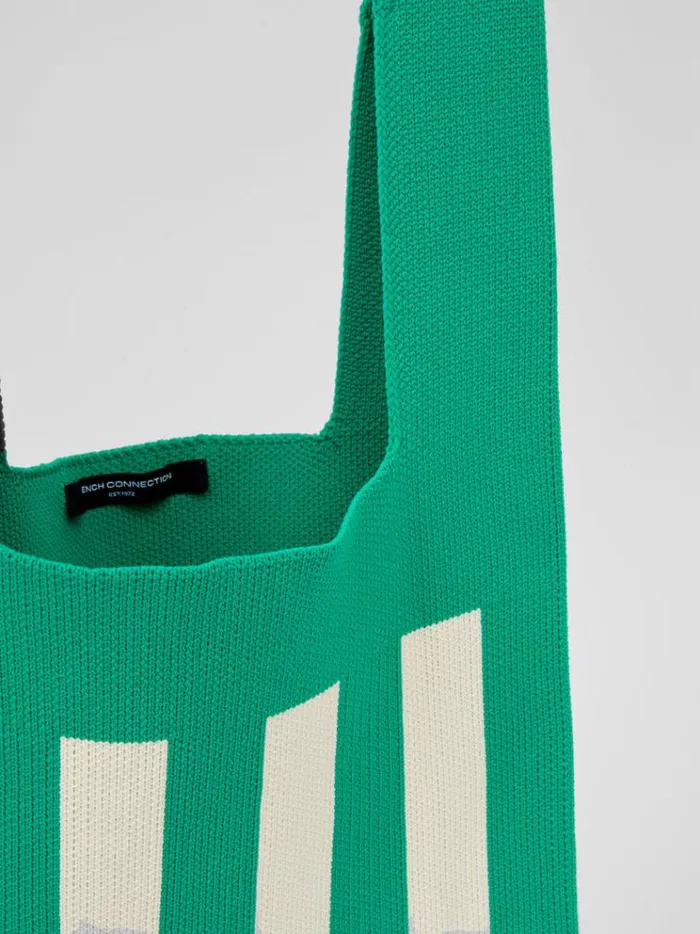 French Connection Bags and Purses Stripe Knitted Bag Green Stripe 8211 Woman