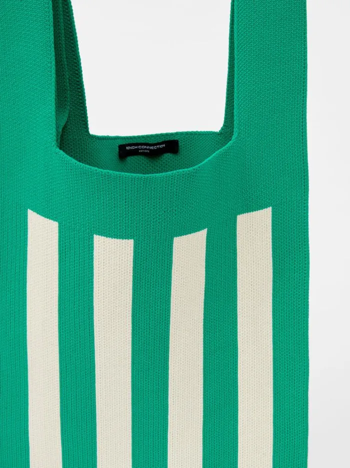 French Connection Bags and Purses Stripe Knitted Bag Green Stripe 8211 Woman
