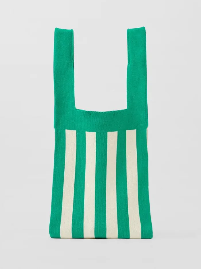 French Connection Bags and Purses Stripe Knitted Bag Green Stripe 8211 Woman